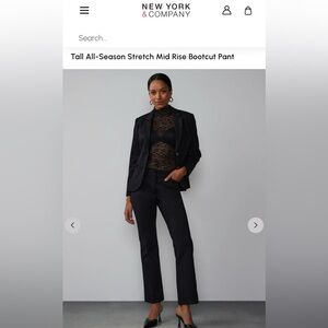 COPY - NWOT BLUE New York & Company Tall All Season Stretch Mid Rise Bootcut Pa…
